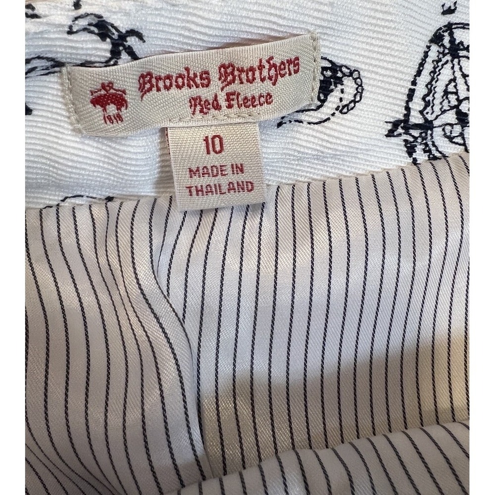 Brooks Brothers Skirt 10 White Black Nautical Wool Coastal Academia Nantucket - Picture 4 of 7